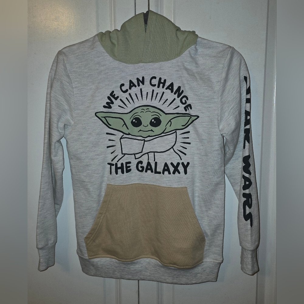 Star Wars Hoodie Boys Size Medium Hooded Pullover We Can Change The Galaxy Grogu